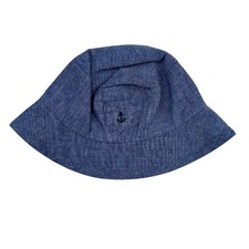 Janie  Jack baby boy linen chambray bucket hat 0 to 3 months blue nautical NWT