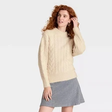 Women's Long Sleeve Cabled Tunic Sweater - A New Day