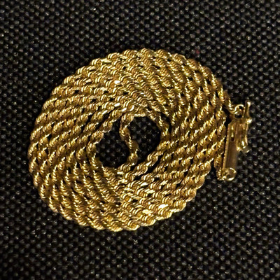 Massive 14K Gelbgold Seil Kette Halskette 5,68 Gramm, 2 mm, 20 Zoll