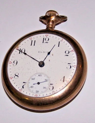 Antique Elgin 1905 Gold Filled Pocket Watch 7 Jewel Model 5 For Repair from esta