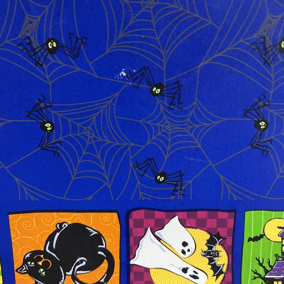 4 Vintage Vinyl Halloween Tischsets Katzen Haus Kürbis Jack-O-Lantern Fledermäuse - Bild 3 von 4