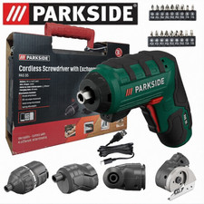 Parkside 4V Cordless Screwdriver With 4 Exchangeable Attachments + 26 Bits