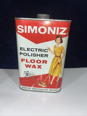 #ad Simoniz Electric Polisher Floor Wax 1959. Metal Can For Decoration. $25.95
