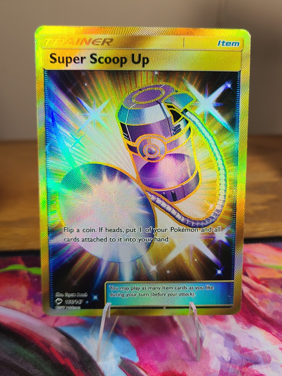 Super Scoop Up 166/147 Burning Shadows Gold Secret Rare Pokemon TCG