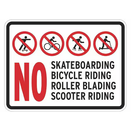 Lyle T1-1110-Dg_18X12 Warning Sign, 12 In H, 18 In W, Aluminum, Horizontal