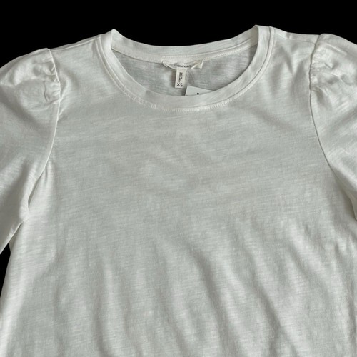 Maurices Ruched Sleeves White Top Women’s Size XS Cotton Round Neck - Picture 4 of 8