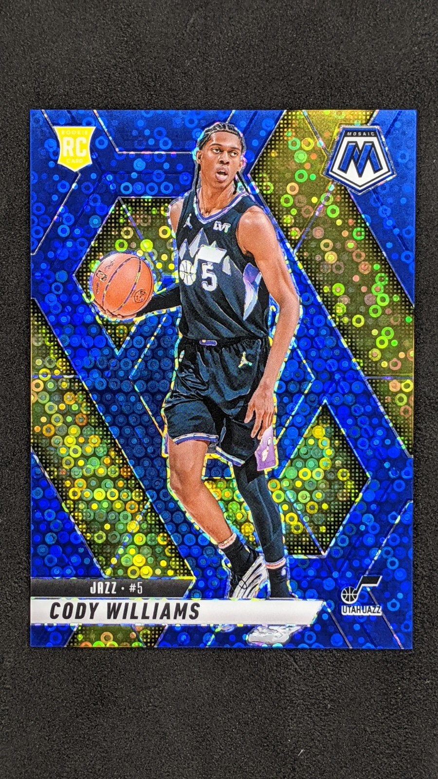 CODY WILLIAMS 2024-25 Panini Mosaic Rookie #207 Fast Break Blue Prizm /85 Jazz