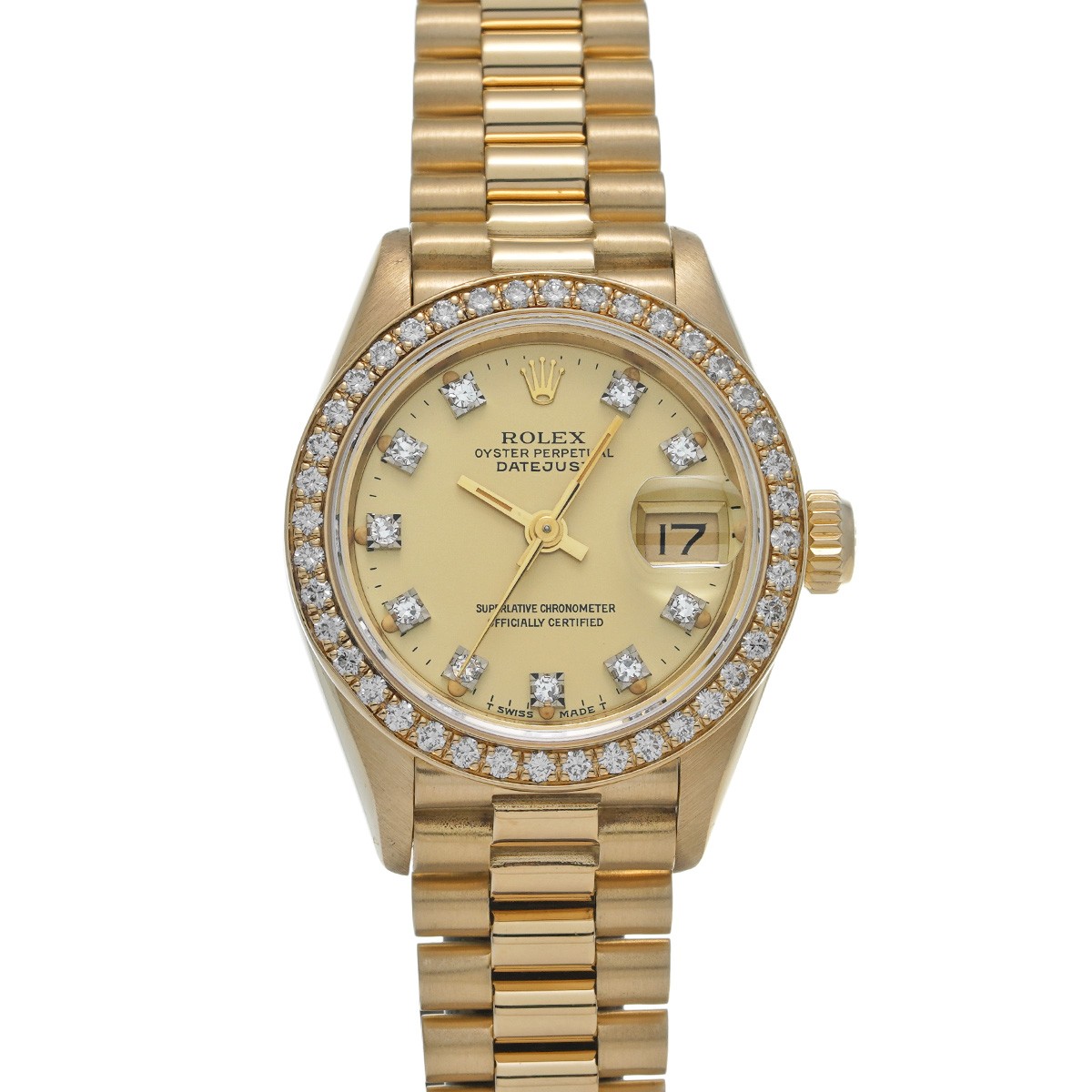 Rolex Datejust 69138G Champagne Dial Diamond Bezel Watch Ref 674811