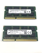 LOT OF 2 X8=16GB MICRON PC3-12800S SoDimm Laptop Memory MT16KTF1G64HZ-1G6P1