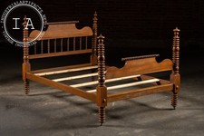 Late 19th Century Jenny Lind Style Black Walnut Spindle Bedframe