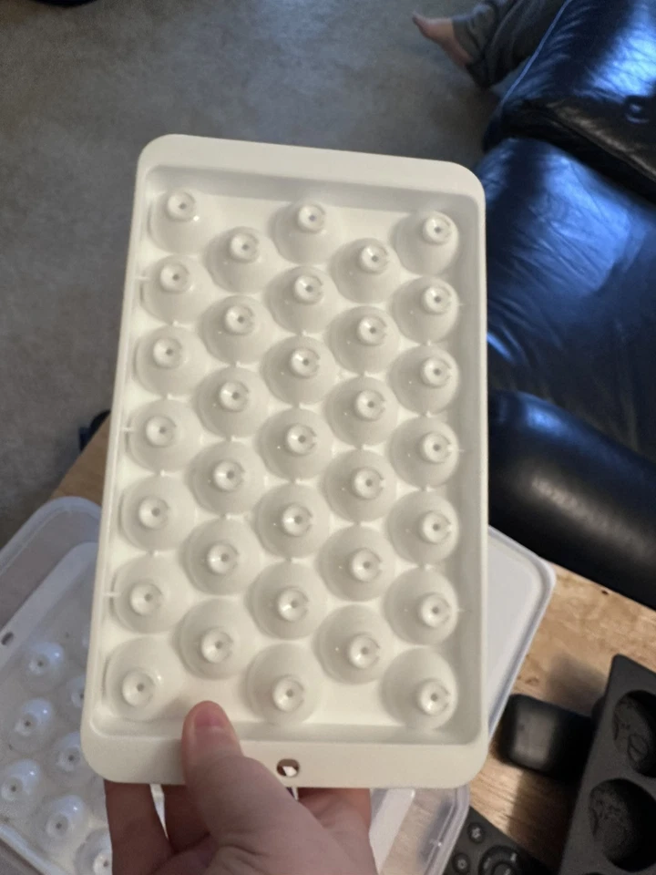 Mini Ice Ball Maker Mold Tray. 1” Mini Round Ice Cubes. Set of 2 with Lids. - Image 4 of 4