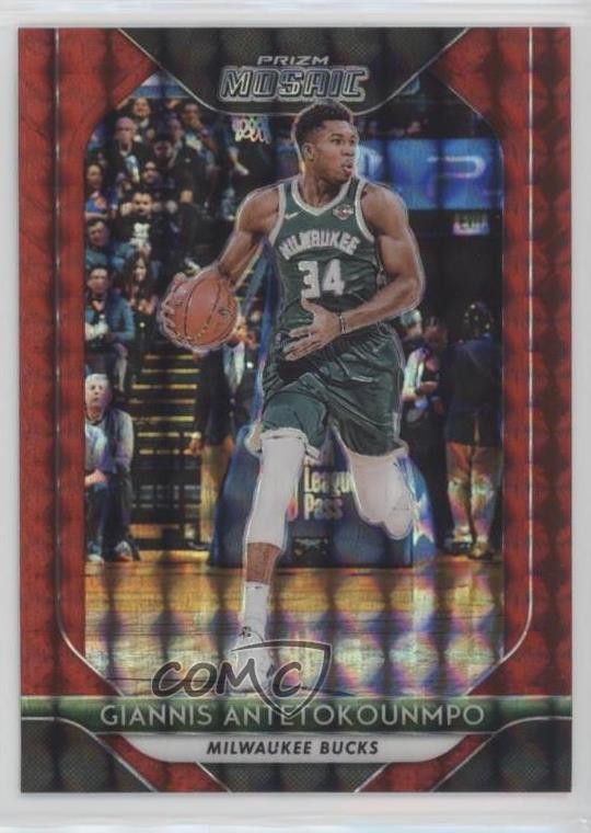 2018-19 Panini Prizm Mosaic Red Giannis Antetokounmpo #30 7ba