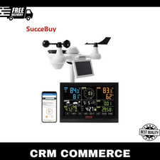 7-In-1 Wi-Fi Weather Station 7.5 in Color Display with Solar Outdoor Sensor Alar