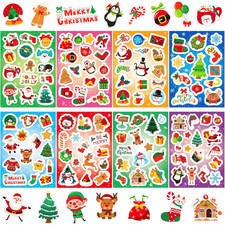 240Pcs Christmas Stickers for Kids, Santa Snowman Tree Bulk Pack