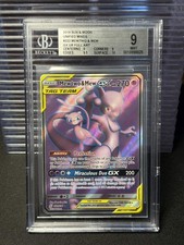 BGS 9 Mewtwo & Mew Gx Ur Full Art 222 Pokemon Sun And Moon Unified Minds