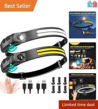 Headlamp Rechargeable - 2 Pack Othemo230 Led Headlamp, 230° Wide Beam with Mo...