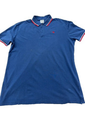 Diadora Mens Blue Cotton Polo Shirt XXL Short Sleeve Button