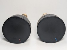 Matte Black Bathroom Faucet Handles Valve Body Pair Hot Cold Brass Parts