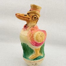Antique Viscoloid Co Celluloid Duck Dapper Monocle Top Hat Vintage Roly-Poly Toy