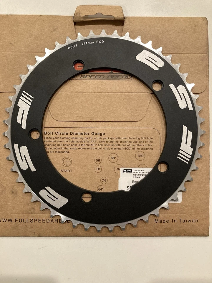 FSA Pro 51 tooth Track Chainring Black 144mm BCD 1/2 X 1/8-inch New Retail box - Image 2 of 4