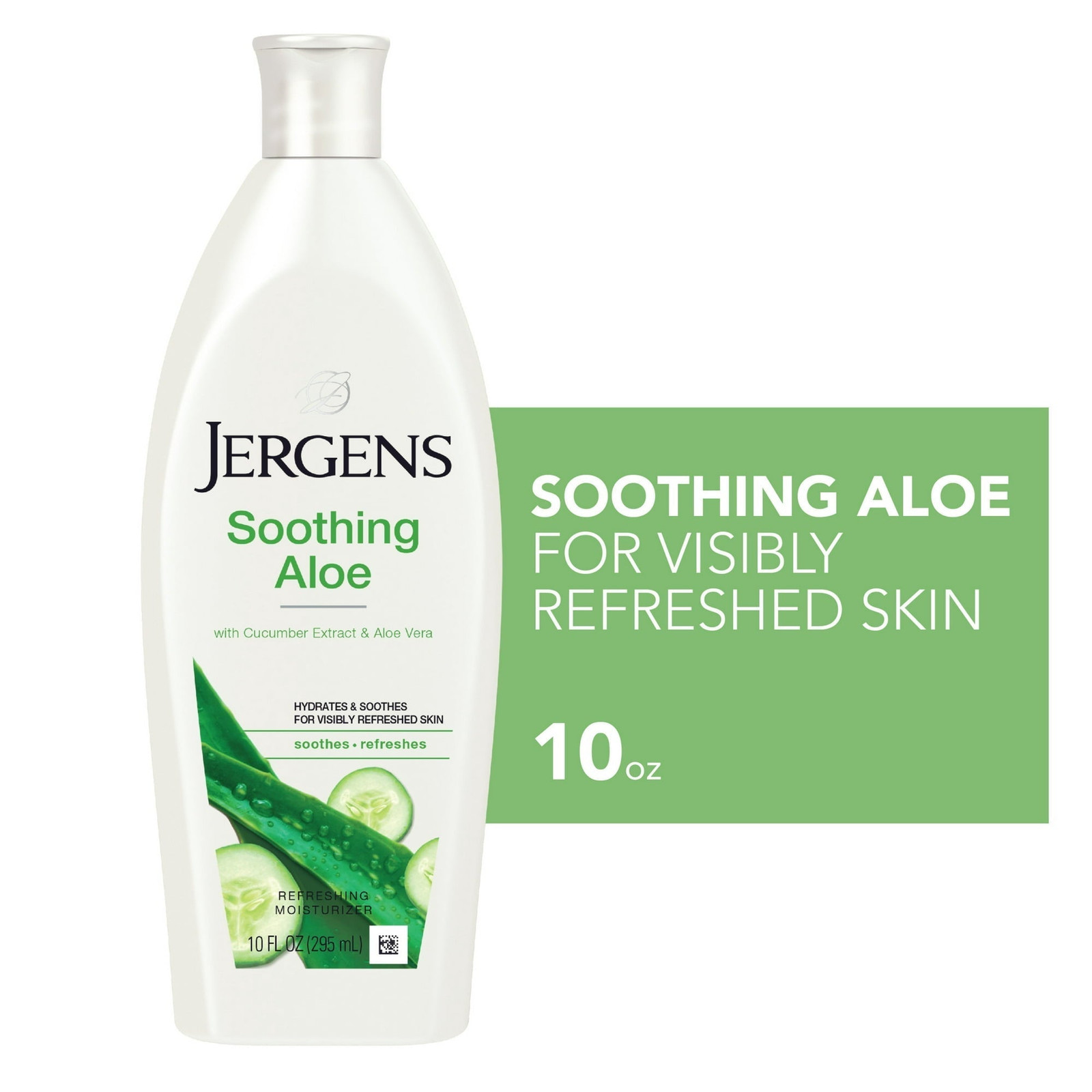 Jergens Soothing Aloe Refreshing Moisturizer Body Lotion Aloe ver 10oz (2 Pack)