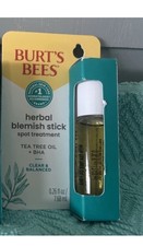 Burt's Bees Blemish Stick Spot Treatment .26 fl Oz Sealed Free Ship 