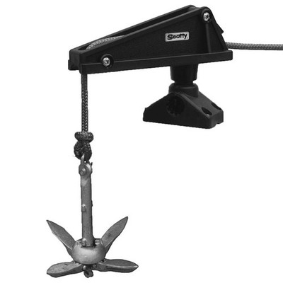 Scotty #276 Anchor Lock, w/ 0241 Side / Deck Mount Small, Black 