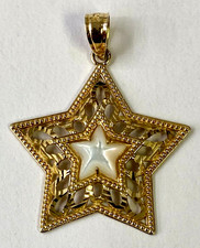 HSN Michael Anthony Jewelry Solid 10K Yellow Gold Mother of Pearl Star Pendant