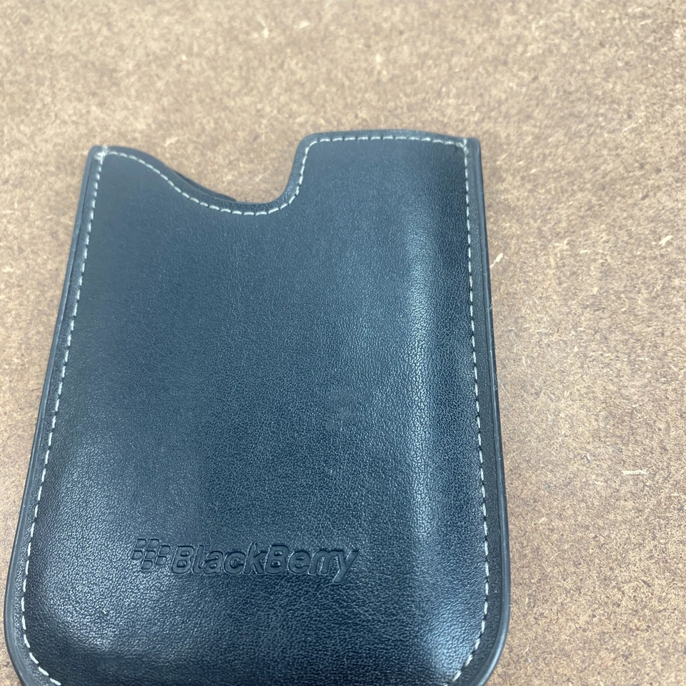 黑莓 OEM 皮革口袋保护套 保护袋 – 黑色 带白色拼接 — 第 2/4 张图片