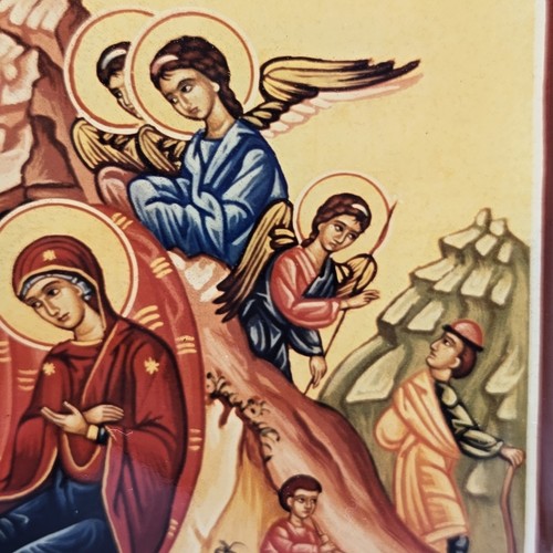 VTG The Nativity Of Christ Jesus Birth Genesis Byzantine Orthodox Wall Icon 6"H - Picture 7 of 15