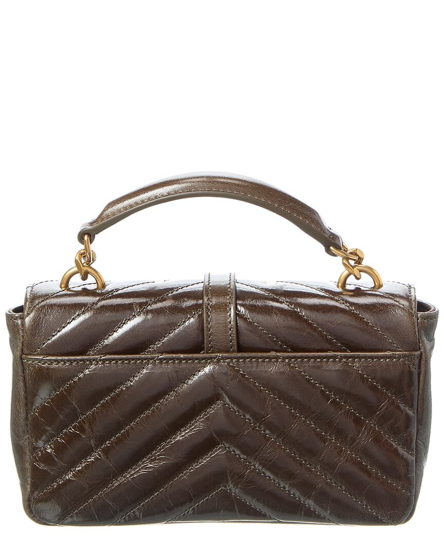 Saint Laurent College Mini borsa a tracolla in pelle da donna marrone