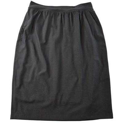 Spanx Skirt Womens L Black Straight Pencil Knee Length Lined Elastic Waist