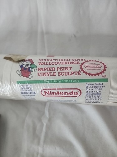 1989 Nintendo Super Mario sculptured Vinyl Wall Coverings Sealed No Box - Picture 8 of 8