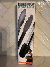 New Curtis Stone Everyday 2-PC Kitchen Tong Set Black