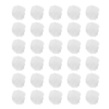 30Pcs Fluffy Soft Faux Fur Pom Poms for Hats with Elastic Loop, White