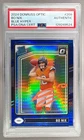 Bo Nix 2024 Panini Donruss Optic #209 Blue Hyper Rated Rookie Auto PSA/DNA AUTH