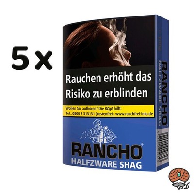 Rancho Halfzware Shag Zigarettentabak 5x 100g Pouch