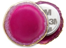 Pink Agate Crystal Gemstone Phone Grip Collapsible Stand Holder for Smart Phone