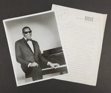 1967 Ray Charles Reno Nevada NV Harrah's Show Vintage Promo Photo Press Release