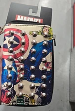 Marvel's Captain America Studded Wristlet Zip Around Wallet Comics brand new