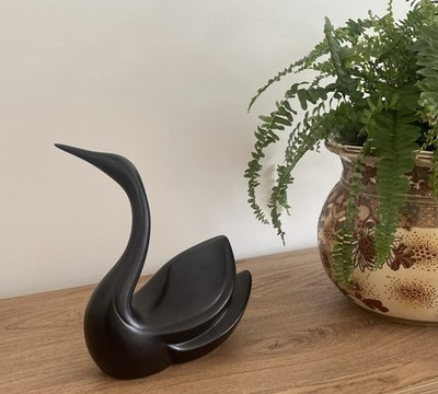 Vintage Schwan schwarz matt Keramik wirklich schön unbeschädigt Top Zustand