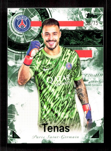 Topps Arnau Tenas Green Parallel /75 Exhibition Paris Saint-Germain 2024-25 #2