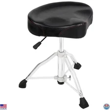 Adjustable Hydraulic Drum Throne - Motorcycle Style Seat with Anti-Slip Feet