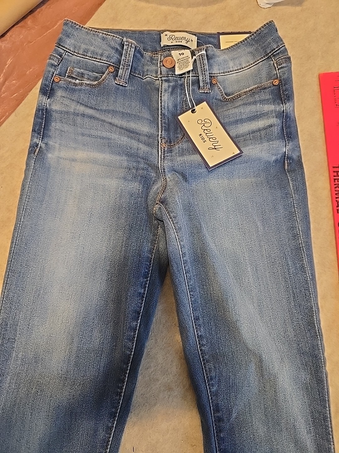 NWT Revery Kids Mid Rise  Ankle Skinny Cuffed Jeans Stretch Kids Girls Size 10