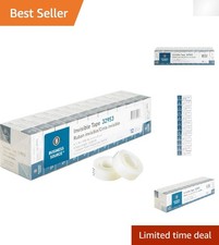 Business Source Invisible Tape Value Pack - 12 Clear Rolls, Writable