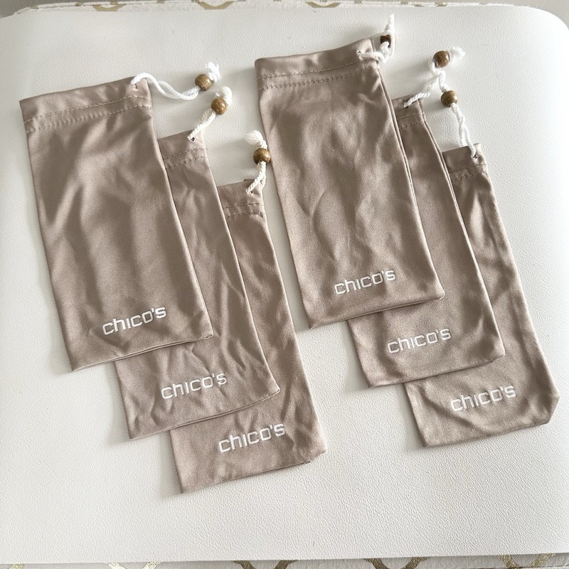 Chicos | Sunglass Cases | Neutral With Drawstring | Set Of 6