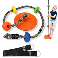 Tree Swing for Kids,disc Swing,Climbing Rope Tree Kids Swing with Platforms a...