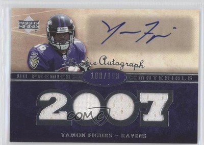 2007 UD Premier Materials 100/199 Yamon Figurs #147 Rookie Auto RC 4p7