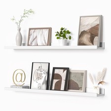 Picture Ledge Shelf, Floating Shelves Set of 2, 36 Inches Picture Shelf for W...