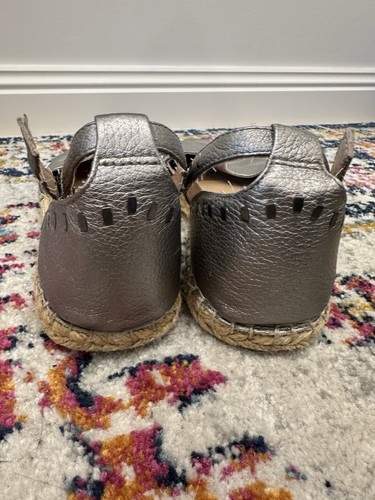 DIANA FERRARI Silver leather espadrille Flats Ankle Strap Metal Studs 40 9 - Picture 9 of 9
